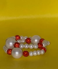 Image 2 of Shimmering Pearl Wrap Bracelets with Sparkling Beads