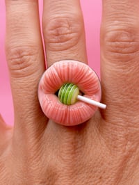 Image 1 of Pop Surreal Mouth with Chupa Chups Lollipop Ring