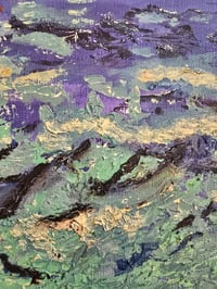 Image 5 of Vintage Textured Seascape Painting with Sailing Boats