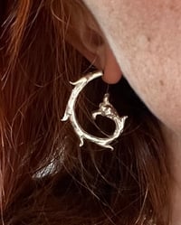 Image 1 of Sprouting Flower Hoop Earrings 