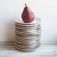 Image 2 of Custom Order for Kathleen, Set of 16 Dessert Dishes in White and Ocher Glaze