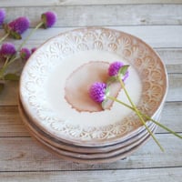Image 12 of Custom Order for Kathleen, Set of 16 Dessert Dishes in White and Ocher Glaze