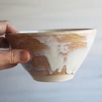 Image 3 of Custom Order for Kathleen, Set of 16 Hand Thrown Bowls in Ocher and White Glaze