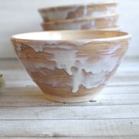 Image 9 of Custom Order for Kathleen, Set of 16 Hand Thrown Bowls in Ocher and White Glaze