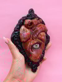 Image 2 of Surreal Anatomical Heart Sculpture with Eye