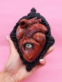 Image 3 of Surreal Anatomical Heart Sculpture with Eye