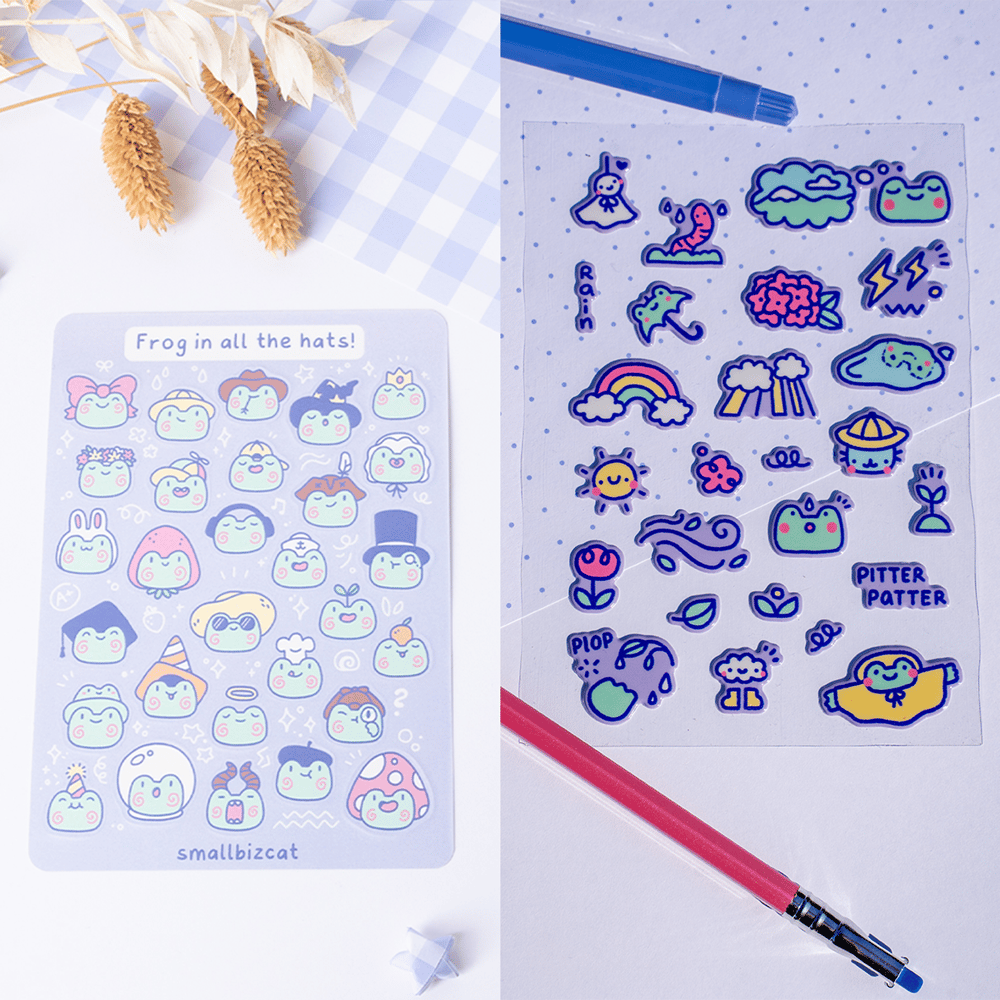Image of Stickersheet Many Hats Rain Icons
