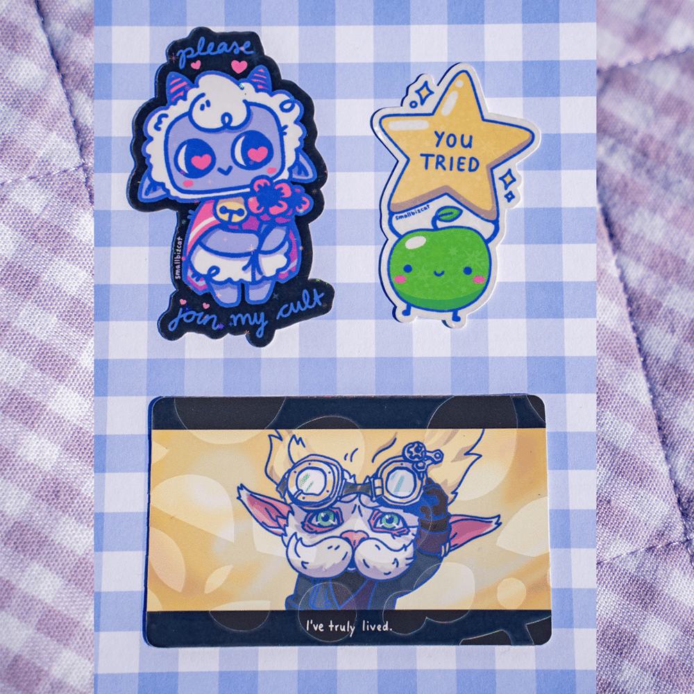 Image of Holo Glitter Sticker I've Truly Lived Farm Helper Lamb