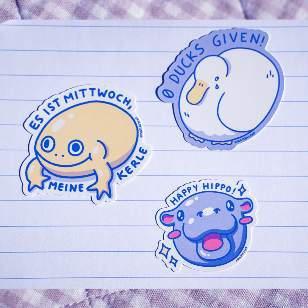 Image of Meme Stickers Duck Frog Hippo Shark