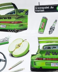 Image 3 of FREE US SHIPPING! 🔥 Evergreen 🍏 RWB Porsche 993 - Giclée Art Print