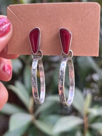 Sterling Silver & Rosarita Stamped Hoops