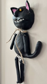 Image 3 of SmilingBlack Wallie Wall Cat 
