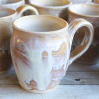Image 5 of Custom Order for Kathleen, Set of 10 Mugs in White and Ocher Dripping Glaze
