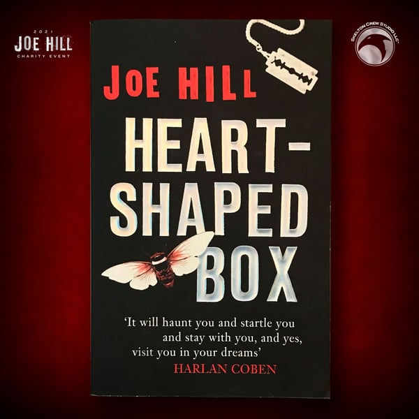Image of JOE HILL 2025 CHARITY EVENT 14: SIGNED/DOODLED Heart-Shaped Box UK MMP DAMAGED