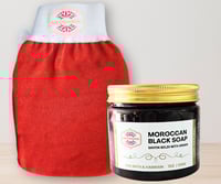 Image 1 of Hammam Kit - Moroccan Black soap and Kessa 
