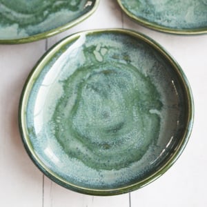 Image of Reserved for Steve - Large Stoneware Spoon Rest in Textured Green Glaze Handmade in USA