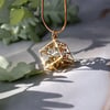 14K Gold Plated Lunar Tear Pendant Necklaces
