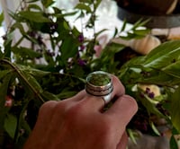 Image 1 of High Bezel Turquoise Ring Sterling Silver 