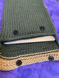Image 1 of Olive Green and Beige Laptop Case