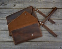 Image 2 of Wristlet Hand Bag - Distress Brown