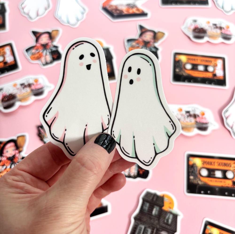 Image of Ghosties sticker set (pink & blue) 