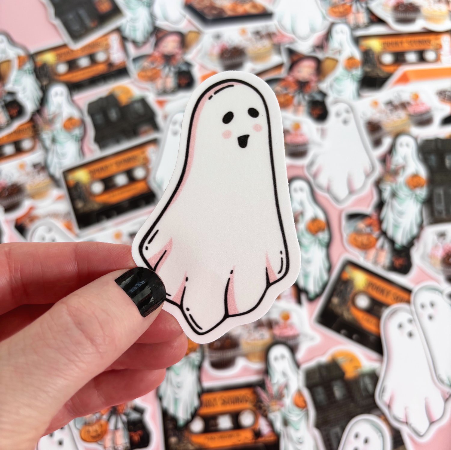 Image of Ghosties sticker set (pink & blue) 