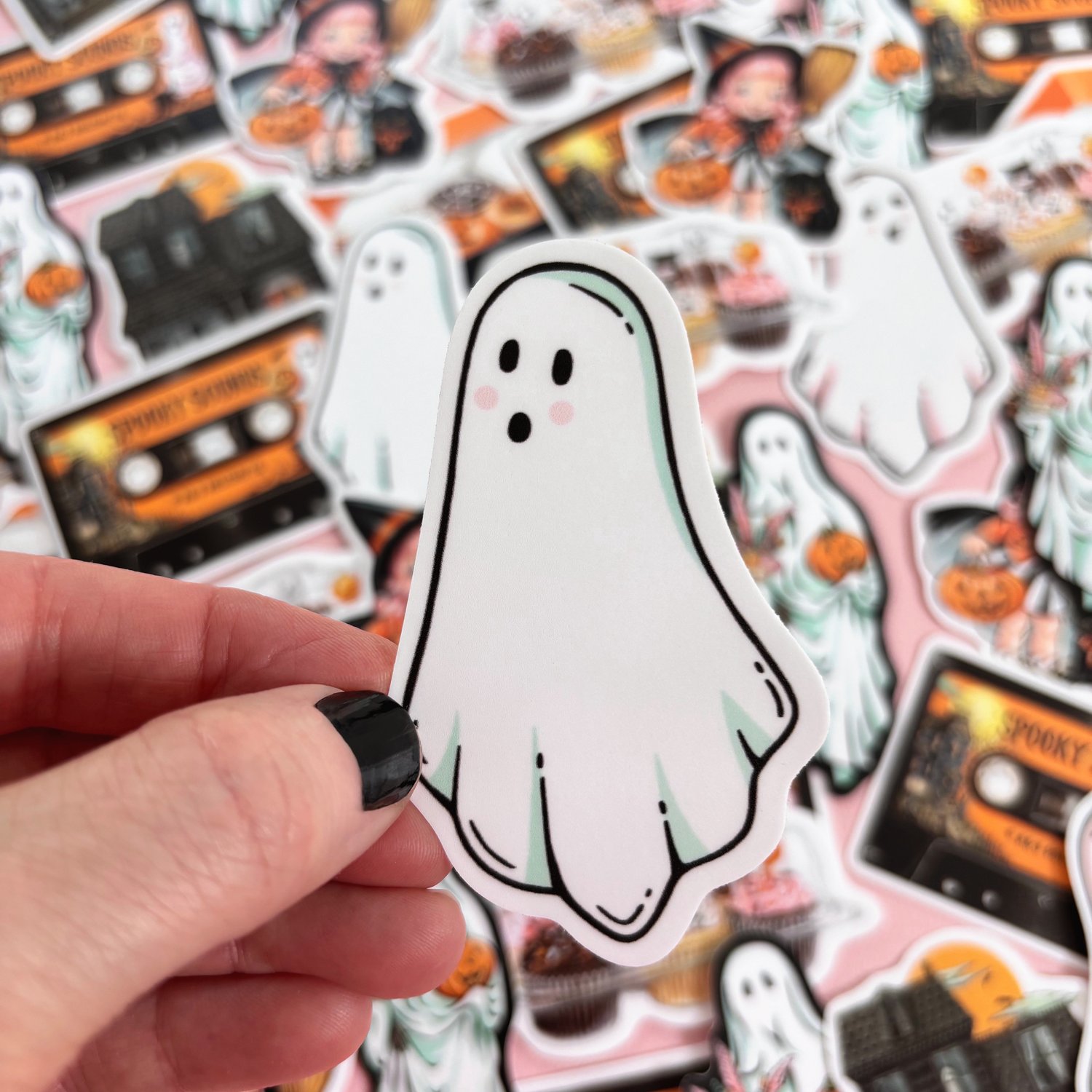Image of Ghosties sticker set (pink & blue) 