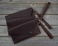 Image 1 of Wristlet Hand Bag - Dark Tobacco 