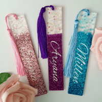 Image 2 of Personalised resin stars bookmark, resin glitter bookmark, resin bookmark gift, book lover gift, per