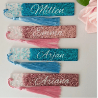 Image 3 of Personalised resin stars bookmark, resin glitter bookmark, resin bookmark gift, book lover gift, per