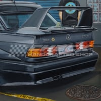 Image 4 of FREE US SHIPPING! 🔥 Car Meet Series - Mercedes Benz 190E EVO II 🏦 - Giclée Art Print