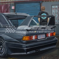 Image 3 of FREE US SHIPPING! 🔥 Car Meet Series - Mercedes Benz 190E EVO II 🏦 - Giclée Art Print