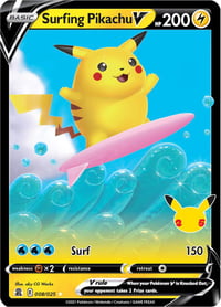 Surfing Pikachu V - Celebrations - Near Mint