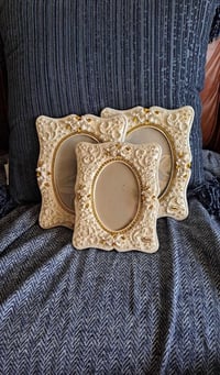 Image 1 of Santini Frame, Ornate Oval Gold Frame, Rhinestones, Shabby Chic