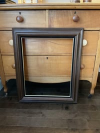 Image 1 of Wood Picture Frame, Black Velvet, Gold Rim, 16x20