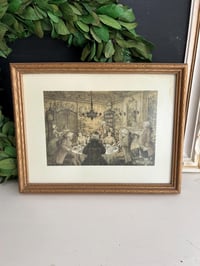 Image 1 of English Print in Gold Frame