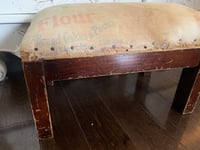 Image 3 of Wood Foot Stool, Robin Hood Flour, Fabric Top