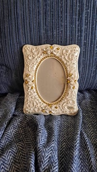 Image 3 of Santini Frame, Ornate Oval Gold Frame, Rhinestones, Shabby Chic
