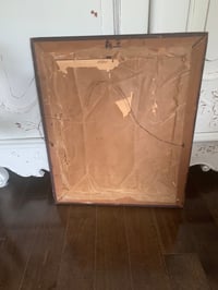 Image 5 of Black and White Portrait in Wood Frame: 1900s Antique Decor