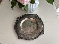 Image 1 of Silver Plated Tray, Etched Barware, Trinket Dish