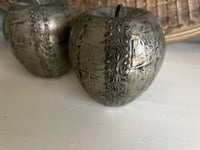 Image 3 of Set of Silver Coloured Apple, Decorative
