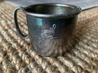 Image 8 of Silver Plated Etched Child's Cup, Little Bo-Peep Decor