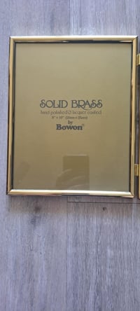 Image 4 of Brass Double Picture Frame, Bi-Fold Tabletop 8x10