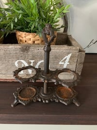 Image 5 of Cast Iron Salt & Pepper Holder, Rustic Farmhouse