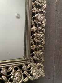 Image 3 of Brass Vanity Tray, Rectangular, Filigree, Metal Framed Vanity Display