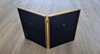 Image 7 of Brass Double Picture Frame, Bi-Fold Tabletop 8x10