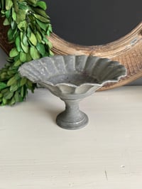 Image 1 of Metal Pedestal Bowl, Small Metal Urn
