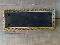Image 6 of Brass Vanity Tray, Rectangular, Filigree, Metal Framed Vanity Display