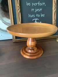 Image 1 of Wood Pedestal Bowl, Display Dish
