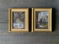 Image 2 of Framed Print, Countryside Scene, Gold Wood Frame
